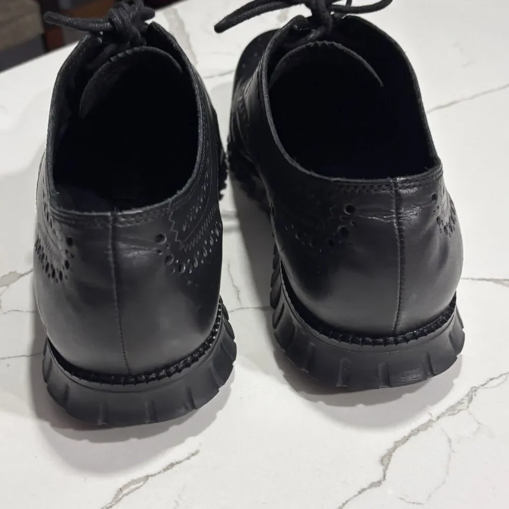 COLE HAAN Zerogrand Wingtip Oxford Black Dress Casual Shoes Men's Size 11.5M